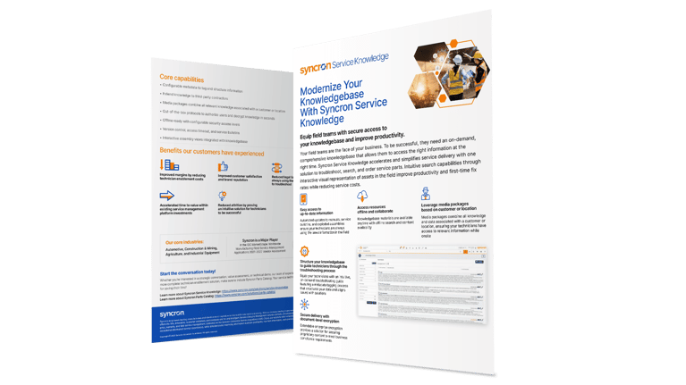 Syncron Service Knowledge: Enable Your Technicians