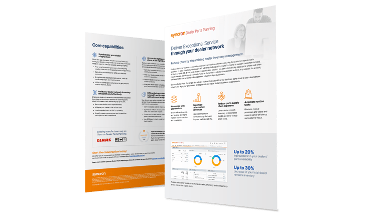 Syncron Dealer Parts Planning: Deliver Exceptional Service Through Your Dealer Network