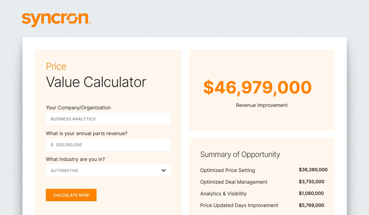 Price Value Calculator Tool