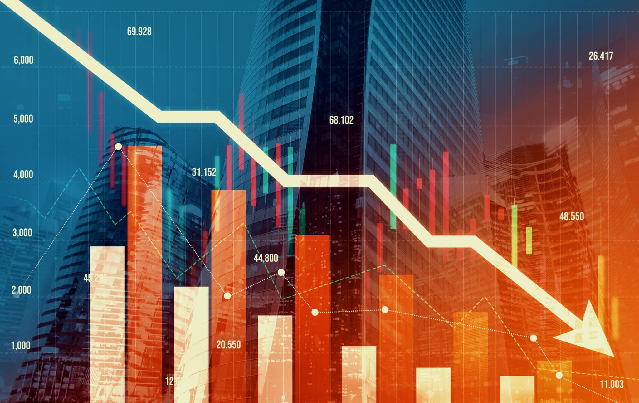 declining bar graph