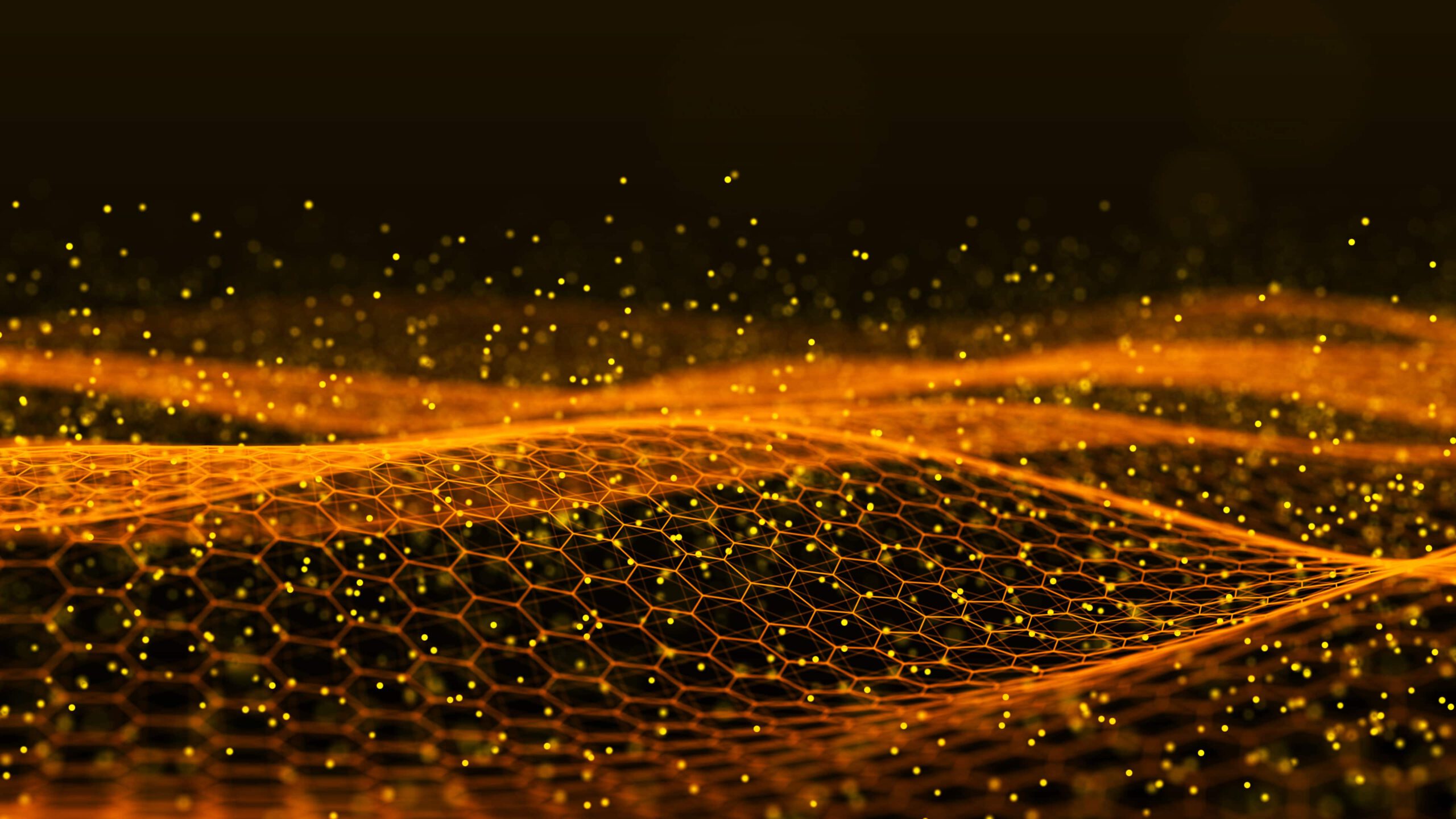 orange hexagon hologram