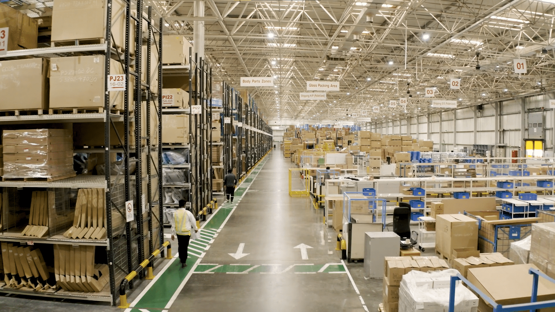 Warehouse with many boxes