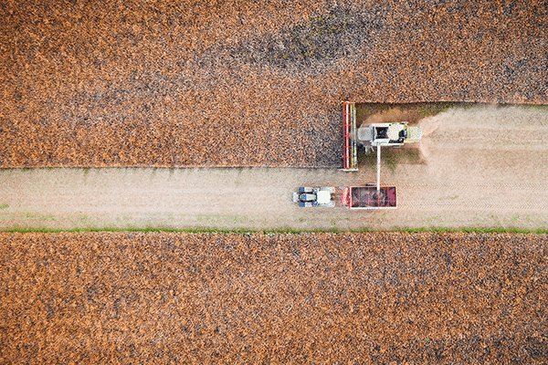 Trimble equipment working on farm