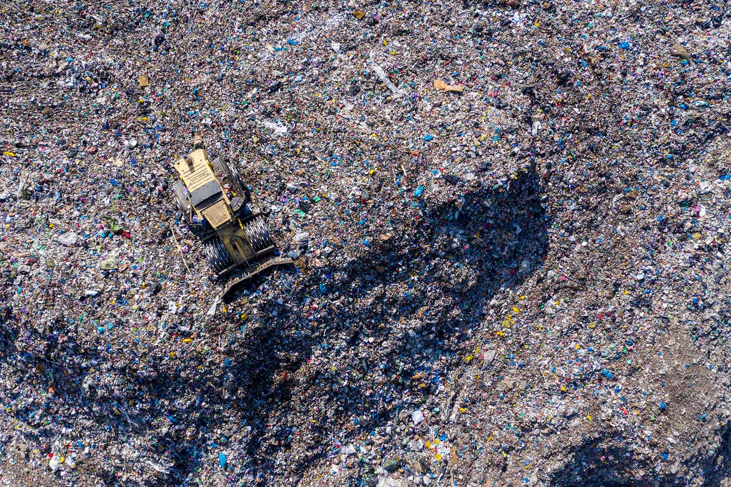 bulldozer at landfill