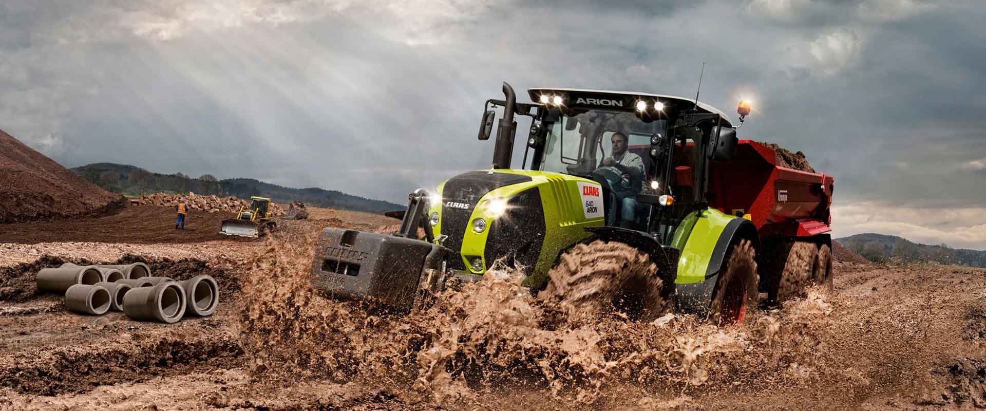Man driving tractor
