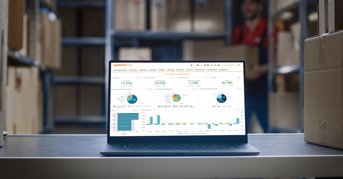 a laptop running Syncron's Price solution software